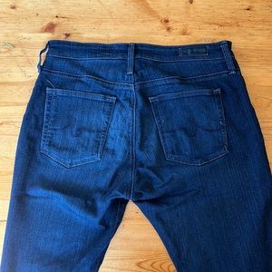 AG “The Farrah Skinny” High-rise Jeans - Dark blue Wash (Size 28R)